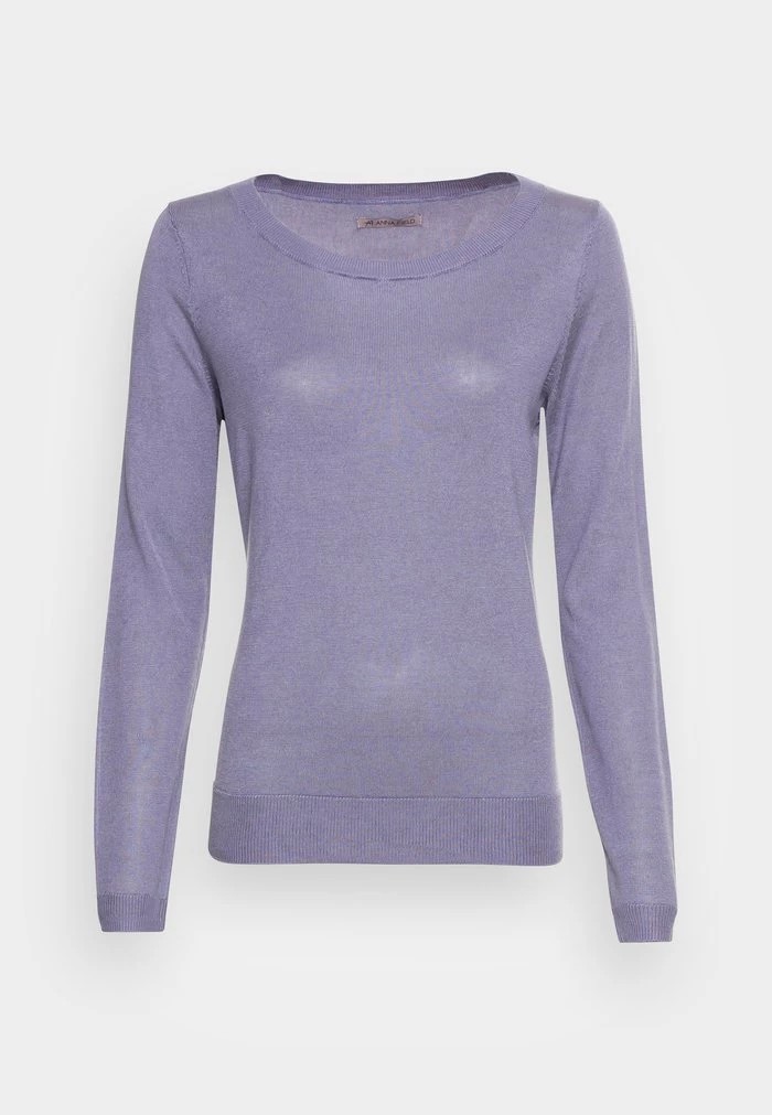 Pulls De Golf ANNA FIELD Anna Field Silk Blend Jumper Bleu Grise Femme | VBZ-6087519